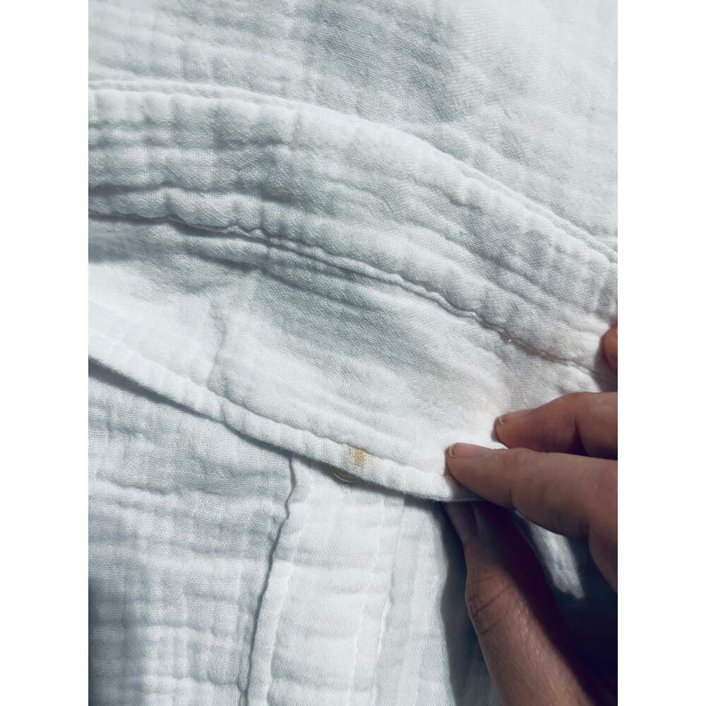 NWT J. Crew Button Up Sleeveless Gauze Shirt White Size 2X Flawed Lightweight - Picture 7 of 12